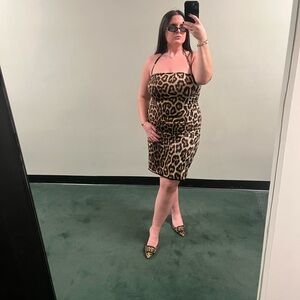 Just Cavalli Brown Leopard Print Mini Dress